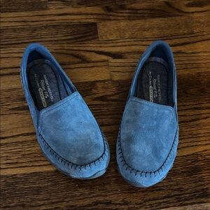 Skechers Light Blue Suede Slip-Ons